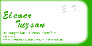 elemer tuzson business card